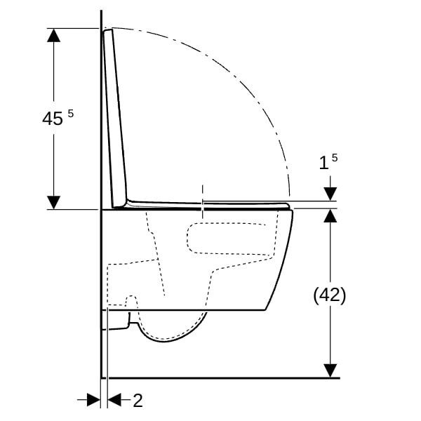 GE iCon Set WWC Tiefsp., verk., geschl. TurboFlush, m. WC-Sitz, T:49cm, weiß