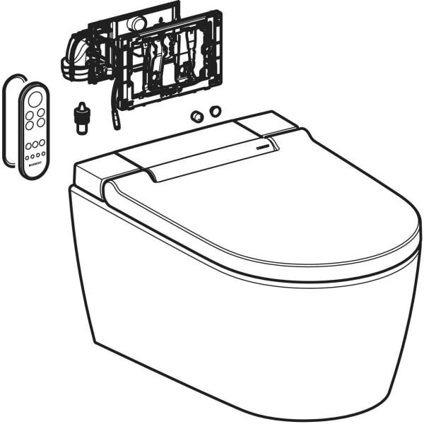 GE AquaClean Sela Square WC-Komplettanlage Wand-WC