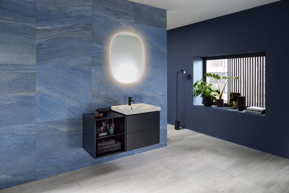 GE Option Oval Lichtspiegel, ind. Bel. 60x80x3,1cm