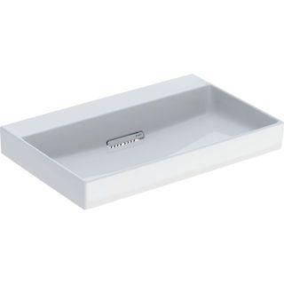 GE ONE Waschtisch 75x48cm, CleanDrain o. Hl., o. Ül., weiß, KeraTect/weiß glzd