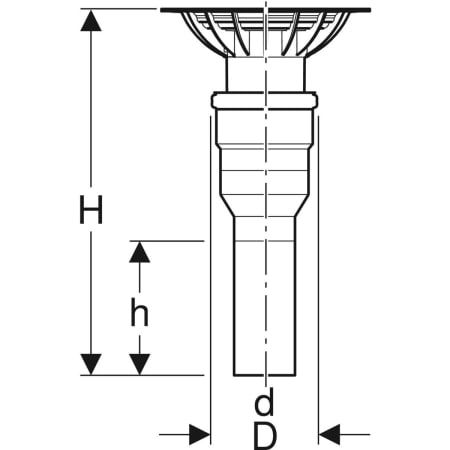 GE DBD-Abl. f. Bodenblg. Vinyl (PVC), stockwerksdurchdringend d=50mm