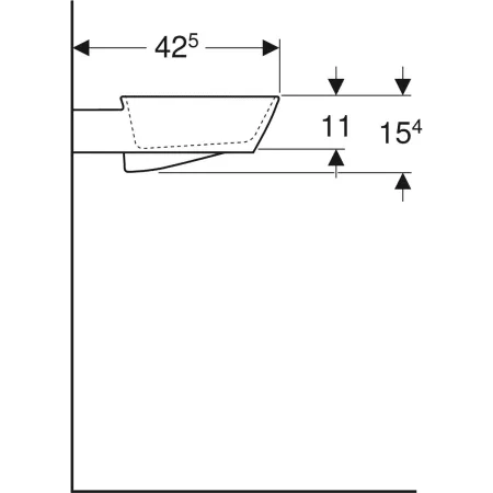 GE ONE AS-WT, SF, 50x42,5cm, CleanDrain o. Hl., o. Ül., weiß matt/weiß glzd.