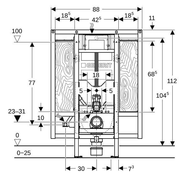 GE Duofix Element für Wand-WC
