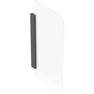 GE Urinaltrennwand, Halter: schwarzmatt Glas: weiss / satiniert