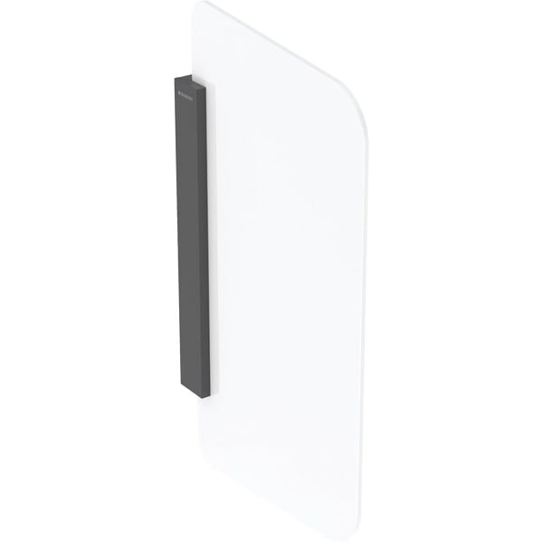 GE Urinaltrennwand, Halter: schwarzmatt Glas: weiss / satiniert
