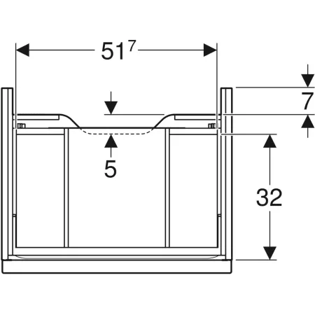 GE iCon Unterschrank für WT, 1 Schubl. 59,2x24,7x47,6cm, lava