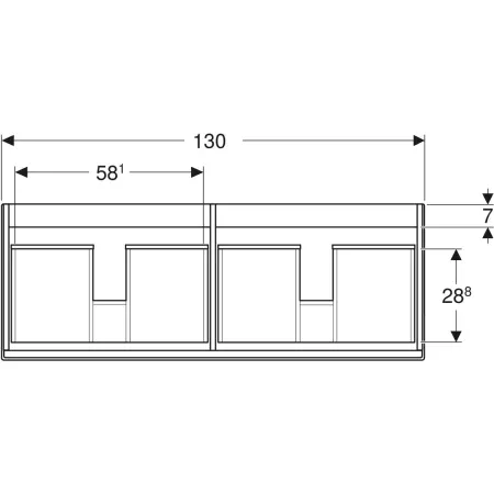GE Renova Plan US für DMWT, mit 2 Schbl. 129x60,5x47,3cm, Nussbaum hi hell