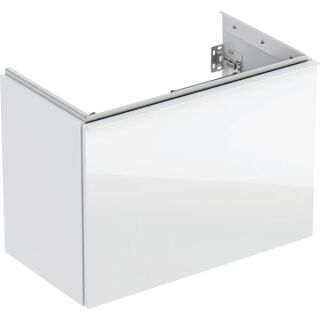 GE Acanto US für WT B:75cm, 1 Schubl. 1 i.Schubl., v.Ausl., weiß hgl./Gl. weiß