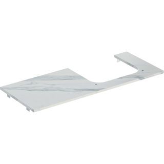 GE ONE WT-Platte, Ausschnitt re, für AWT 120x2x47cm, Marmoroptik weiss matt