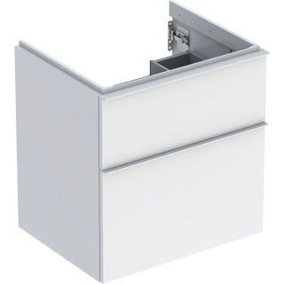 GE iCon Unterschrank für WT, 2 Schubl. 59,2x61,5x47,6cm, weiß hgl./Gr.weiß matt