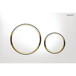 GE Sigma20 BetPl., für 2-Mengen-Spülung Round, weiß / vergoldet
