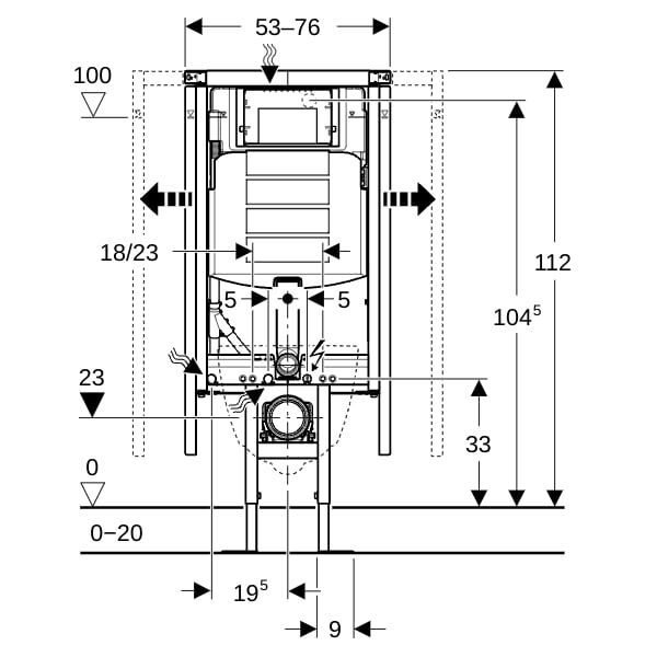GE Duofix Element für Wand-WC