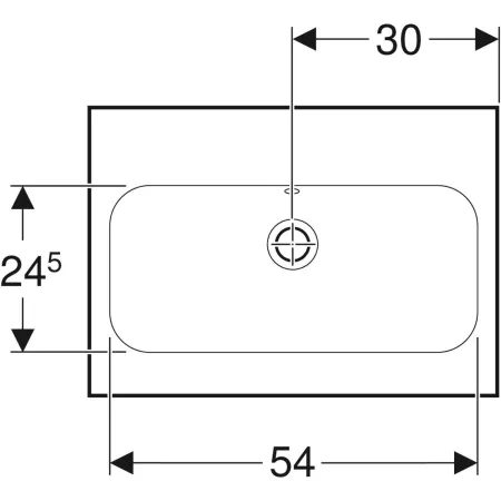 GE iCon Light WT 60x42cm, verk. Ausld. ohne Hahnloch, mit Ül., weiß, KeraTect