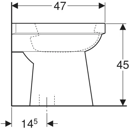GE Renova Comfort Stand-WC Flachspüler erhöht/barrierefrei, Abg.verti.,KeraTect