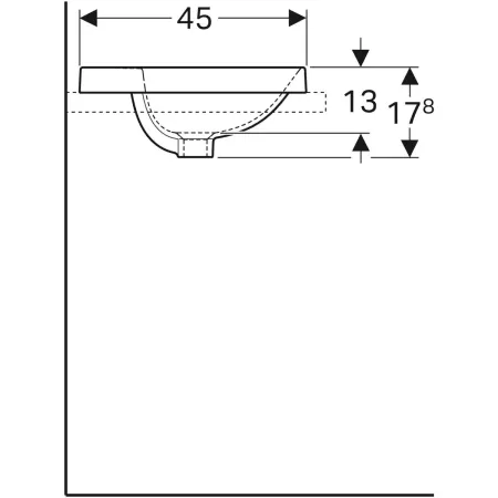 GE VariForm Einbauwaschtisch, elliptisch mit HLB, 60x45cm, o. Ül., weiß, KeraTect