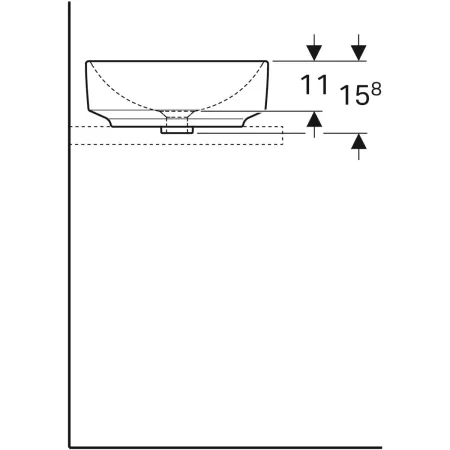 GE VariForm Aufsatzwaschtisch, rund d: 40cm, o. Hl, o. Ül., weiß, KeraTect