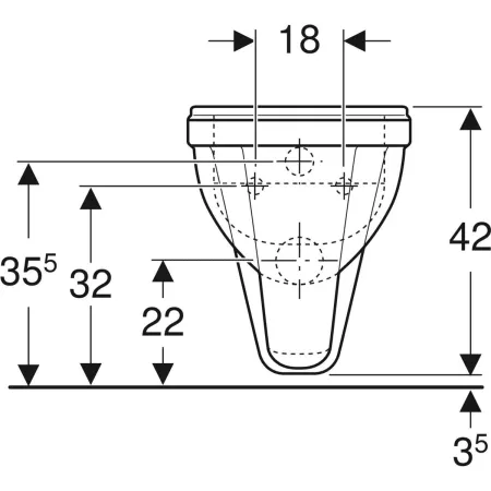 GE Renova Comfort Wand-WC Tiefspüler