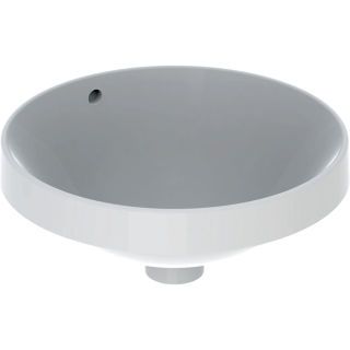 GE VariForm Einbauwaschtisch, rund 40cm, o. Hl, m. Ül., glasiert, weiß