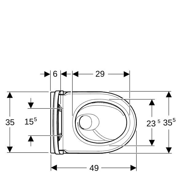 GE iCon Set WWC Tiefsp., verk., geschl. TurboFlush, m. WC-Sitz, T:49cm, weiß