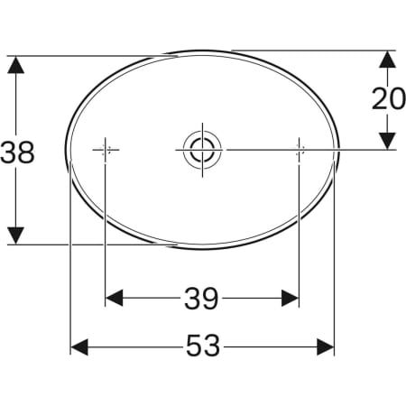 GE VariForm Aufsatzwaschtisch, oval 55x40cm, o. Hl, o. Ül., weiß, KeraTect