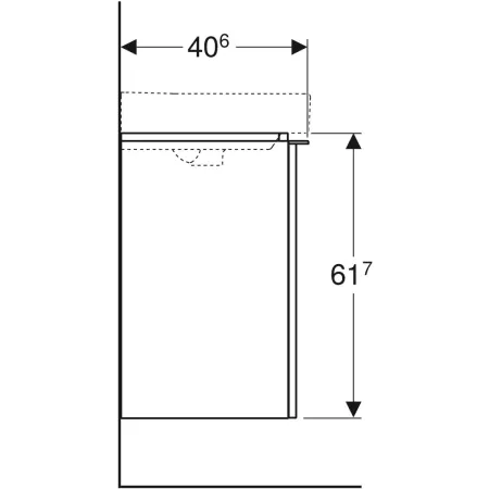 GE Smyle Square US für HWB, m. 1 Tür li 49,2x61,7x40,6cm, Nussbaum
