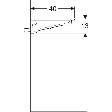 GE ONE MWT, 90x40cm, CleanDrain v.Ausld. o.Hl., Ül. verd., weiß Tect/weiß glzd