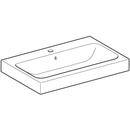 GE iCon Aufsatzwaschtisch, 75x48,5cm m. Hl., m. Ül., weiß