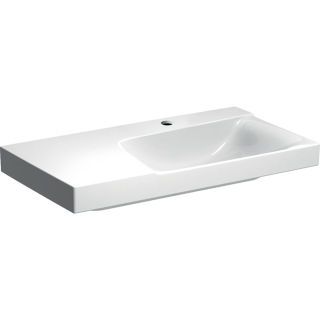 GE Xeno2 Waschtisch m. Ablg. li, 90x48cm m. Hl., o. Ül., weiß, KeraTect