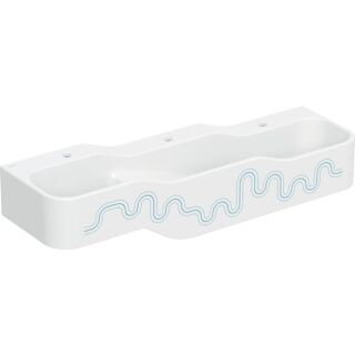 GE Bambini Spiel/Waschlandschaft B:140cm 3 Waschpl., tieferes B re, 3 Hl., blau