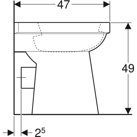 GE Renova Comfort Stand-WC Flachspüler erhöht, Abgang horizontal, weiß