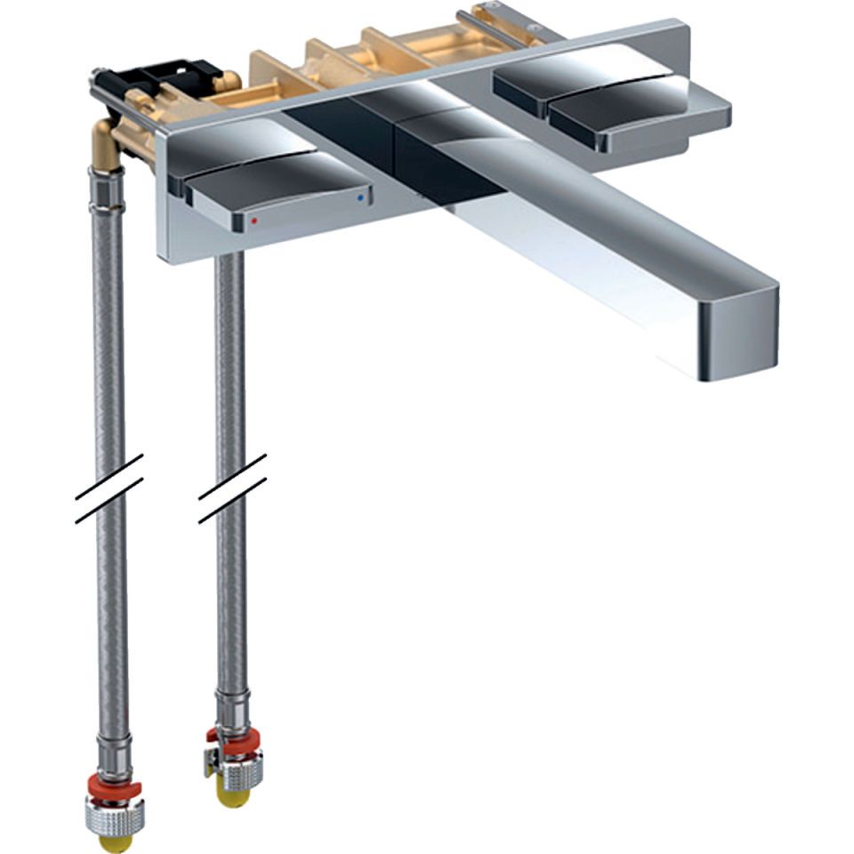 GE ONE WT-Arm. eck. Des. W.-Mont. 2Gr. für ONE Mont.-Elem., L:18cm, hgl.verchr.