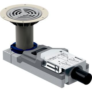 GE DBD-Abl. f. Bodenblg. Vinyl (PVC), Estrichhöhe am Einl. 94-114mm d=40mm
