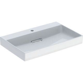 GE ONE Waschtisch 75x48cm, CleanDrain m. Hl., o. Ül., weiß, KeraTect/weiß glzd