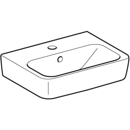 GE Renova Plan Aufsatz-HWB 45x34cm m. Hahnloch, m. Ül., weiß, KeraTect