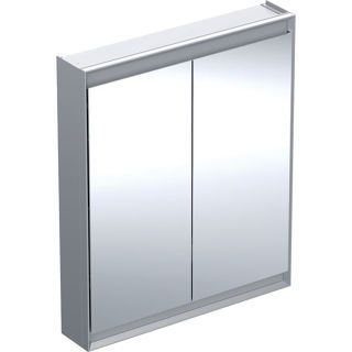 GE ONE Spiegelschrank mit ComfortLight 2 Türen, AP-Mont., 75x90x15cm, alu.