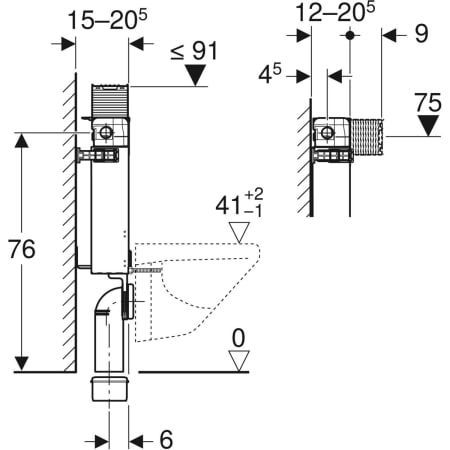 GE Kombifix Element für Wand-WC
