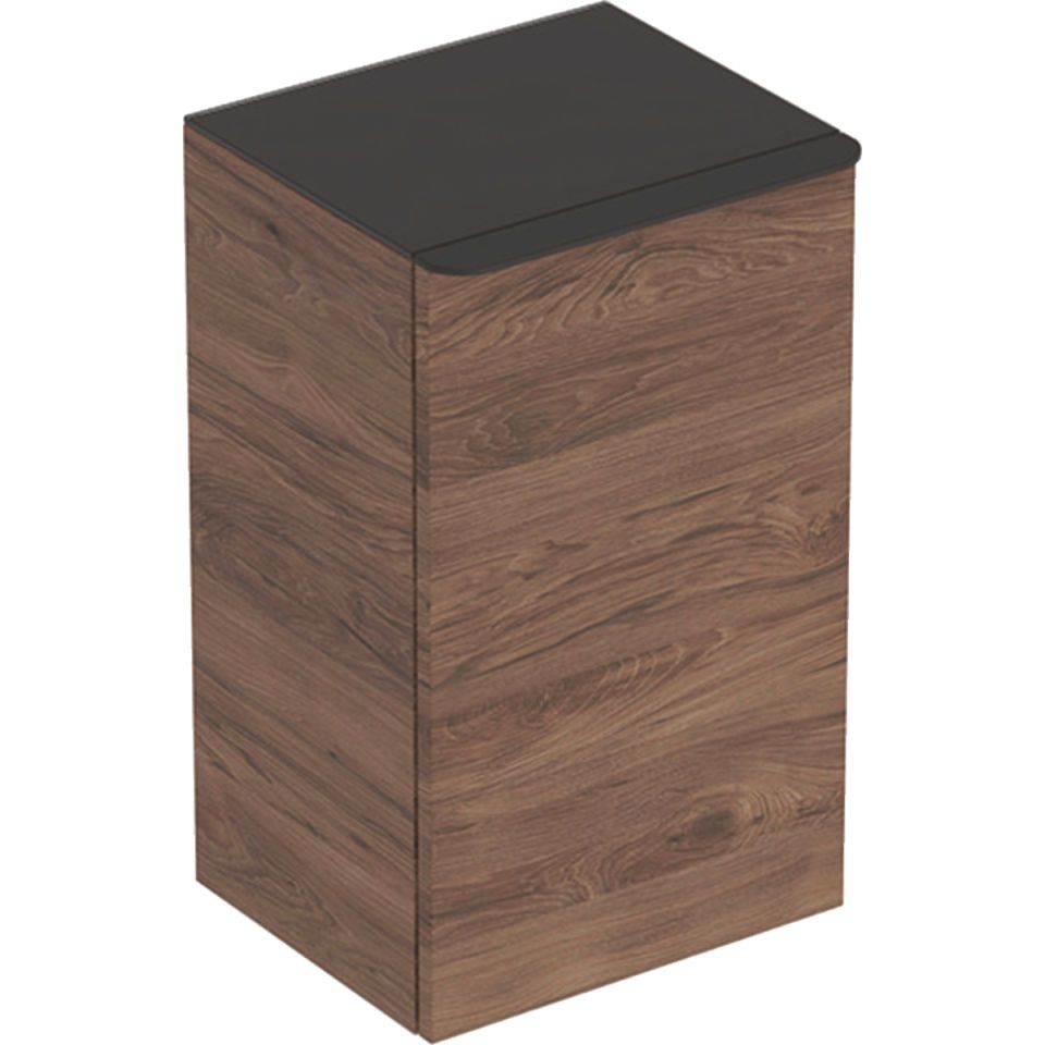 GE Smyle Square Seitenschrank mit einer Tür re, 36x60x32,6cm, Nussbaum