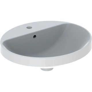 GE VariForm Einbauwaschtisch, oval mit HLB, 50x45cm, m. Ül., weiß gl