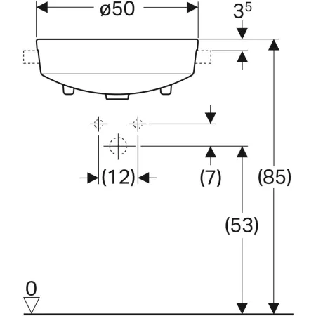 GE VariForm Halbeinbauwaschtisch