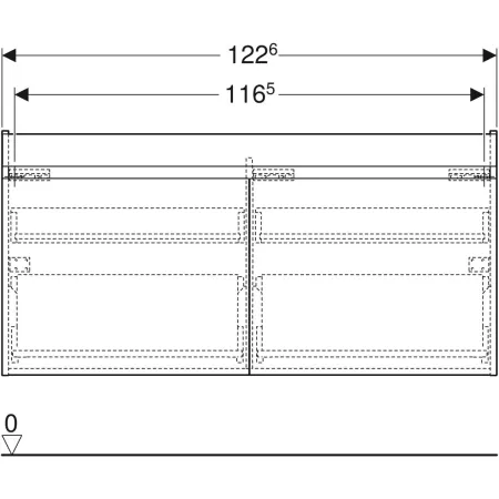 GE Renova Plan US f. DWT m. 2 Schubladen 122,6x60,6x44,6cm, Nussbaum hickory hell