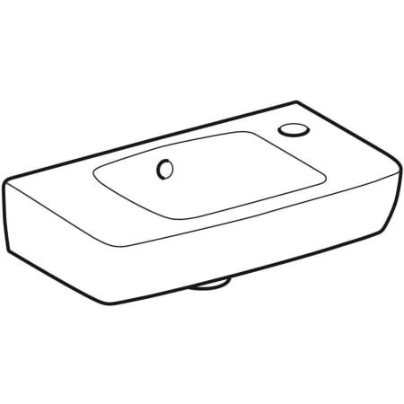 GE Renova Compact HWB, verk. Ausladung Ablg., 45x25cm, Hl. re, m.Ül., weiß