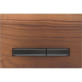 GE Sigma50 BetPl., für 2-Mengen-Spülung Square, Metallfarbe schwarzchr.,Nussbaum
