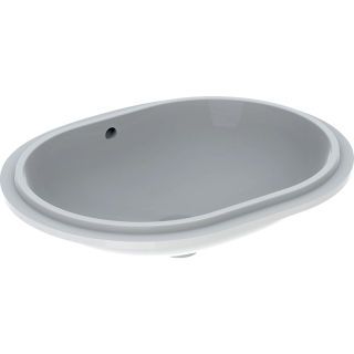 GE VariForm Unterbau-WT, elliptisch 62,5x49cm, o. Hl, m. Ül., glasiert, weiß