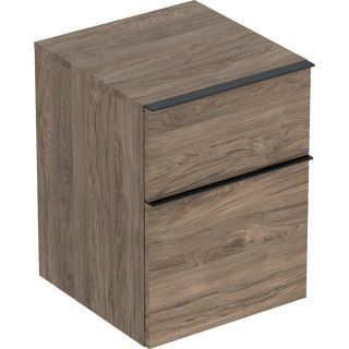 GE iCon Seitenschrank, 2 Schubladen 45x60x47,6cm, Nussbaum hickory/Gr. Lava