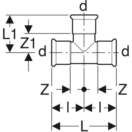 GE Mapress Edelstahl T-Stück