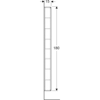 GE Hochschrank, 1 Tür u. i.Spiegel 45x180x15cm, weiß hgl./Glas weiß