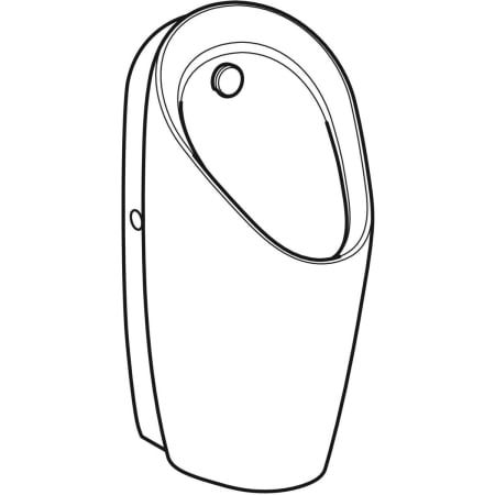 GE Preda Urinal, für UP-Strg. Zulauf hinten, weiß