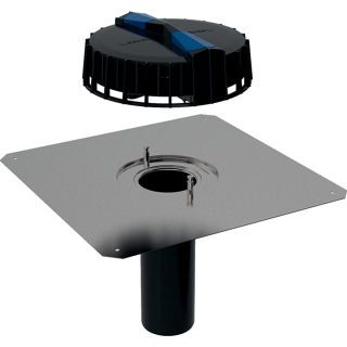 GE Pluvia Dachwassereinlauf mit Anschlussblech, d56, 25l/s