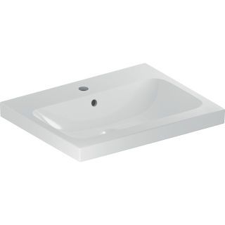 GE iCon Light Aufsatzwaschtisch 60x48cm mit Hahnloch, mit Überlauf, weiß