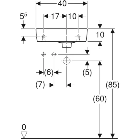 GE Renova Compact HWB, verk. Ausladung 40x25cm, Hl. links, m. Ül., weiß